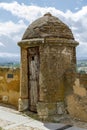 Old sentry box. Ancient walls of Ciudad Rodrigo. Spain Royalty Free Stock Photo