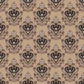 Old sepia seamless damask background Royalty Free Stock Photo