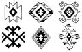 Old Serbian tattoo. Set of labels and elements. Vector set illustration template Royalty Free Stock Photo