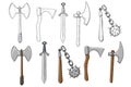 Old set of weapons. Hand drawn sketch Royalty Free Stock Photo
