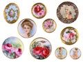 Old Sewing Victorian Porcelain Shirt Buttons c1890