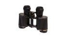 Old shabby binoculars on a white background