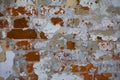 Old shabby brick wall of the monastery close-up Royalty Free Stock Photo