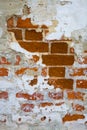 Old shabby brick wall of the monastery close-up Royalty Free Stock Photo