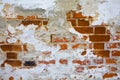 Old shabby brick wall of the monastery close-up Royalty Free Stock Photo