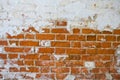 Old shabby brick wall of the monastery close-up Royalty Free Stock Photo