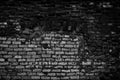 Gloomy grunge black and white background of old dark brick wall Royalty Free Stock Photo