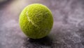 Old shabby and dusty green tennis ball Royalty Free Stock Photo