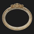 Old shabby gilded oval frame Royalty Free Stock Photo