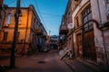 Old shabby houses in the slum district at Tbilisi at night Royalty Free Stock Photo