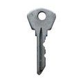 old shabby silver door lock key on a white isolated background Royalty Free Stock Photo