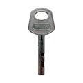 old shabby silver door lock key on a white isolated background Royalty Free Stock Photo