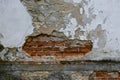 Old shabby wall with red bricks Royalty Free Stock Photo