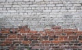 Old shabby wall with red bricks Royalty Free Stock Photo