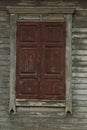 old shabby wood closed window Royalty Free Stock Photo