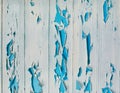 Old shabby wooden planks with cracked color paint, background. light blue Royalty Free Stock Photo