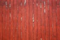 Old shabby wooden planks with red cracked color paint as a background. Texture of old painted boards. Royalty Free Stock Photo