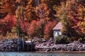 Old shack on lakeside