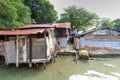 Old shack slum house near Malacca river Royalty Free Stock Photo