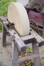 Old sharpening stone wheel