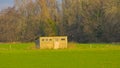 Old shed in a meadow in the flemish countryside Royalty Free Stock Photo