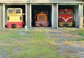 Old Shed with Vintage Diesel Trains