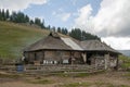 Old sheepfold in bucegi mountains,romania Royalty Free Stock Photo