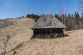 Old sheepfold in the Magura Branului Mountains, Romania Royalty Free Stock Photo