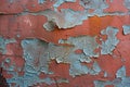 Old sheet of iron covered in rust, adorned with multicolored paint Royalty Free Stock Photo