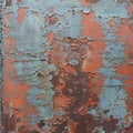 Old sheet of iron covered in rust, adorned with multicolored paint Royalty Free Stock Photo