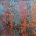 Old sheet of iron covered in rust, adorned with multicolored paint Royalty Free Stock Photo