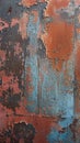 Old sheet of iron covered in rust, adorned with multicolored paint Royalty Free Stock Photo