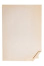 Old sheet of writing paper with a bent corner Royalty Free Stock Photo