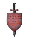 Old shield and sword Royalty Free Stock Photo