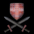 Old shield and two swords Royalty Free Stock Photo