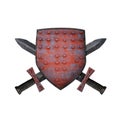 Old shield and two swords Royalty Free Stock Photo