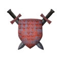 Old shield and two swords Royalty Free Stock Photo