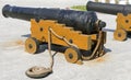 Old ship cannons in the museum Royalty Free Stock Photo