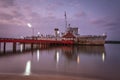 The old ship, Chanthaburi, Thailand, in gloaming.