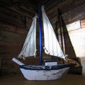 Old ship figurine close up photo Royalty Free Stock Photo