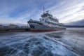 Old ship locked in ice Royalty Free Stock Photo