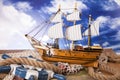 Old ship model Royalty Free Stock Photo
