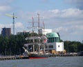 Old ship in Port of Rotterdam Royalty Free Stock Photo