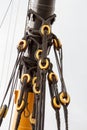 Old ship ropes and rigging Royalty Free Stock Photo