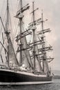 Old ship sales in black and white Royalty Free Stock Photo