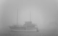 Old ship in the sea fog Royalty Free Stock Photo