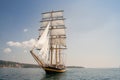 Old ship with white sales Royalty Free Stock Photo
