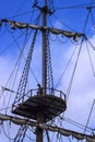 Old ship wooden mast Royalty Free Stock Photo