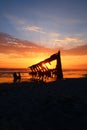 Pirate Ghost Ship Sunset peter Iredale Royalty Free Stock Photo