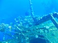 an old ship wreck underwater